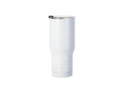 Sublimation Blanks 22oz/650ml Stainless Steel Tumbler w/ Ringneck Grip(White)