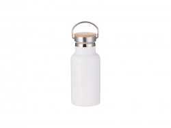 Garrafa Inox Tampa Bambú Portátil 350ml/12oz (branco)