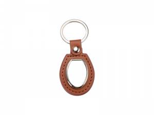 Sublimation PU Key Chain(Oval, Brown)