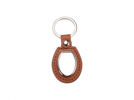 Sublimation PU Key Chain(Oval, Brown)