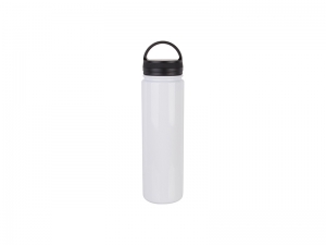 Sublimation 25oz/750ml Stainless Steel Flask w/ Portable Lid (White)