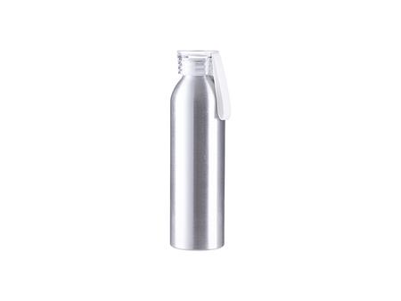 Botella Deportiva Slim Aluminio Plateada 22oz/650ml con Tapa transparente