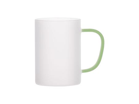 Taza Cristal 12oz/360ml con Asa Verde Claro (Escarchado)