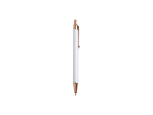 Sublimation Ballpoint Pen with Shrink Wrap (Rose Gold+White Barrel)