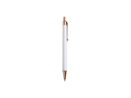 Sublimation Ballpoint Pen with Shrink Wrap (Rose Gold+White Barrel)