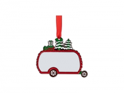 3” Sublimation Blank Santa&#039;s Van Metal Ornament