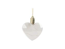 Sublimation 8cm Heart Shape Plastic Christmas Ball Ornament w/String(Clear w/ Warm light)