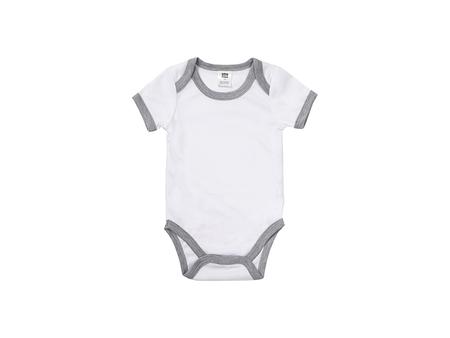 Mono Bebé Manga Corta Talla M (Borde gris,3-6M)