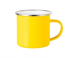 Caneca Esmaltada Base Plana 12oz - Amarelo