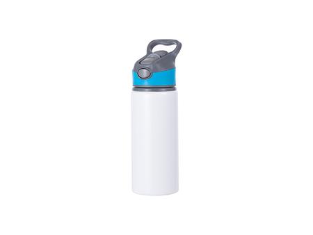 Botella Aluminio 20OZ/650ml Tapa Azul (Blanco)