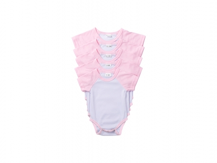 Mono Bebé Manga Corta Raglán Talla S (Rosa,0-3M)