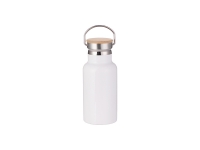 Sublimation 350ml/12oz Portable Bamboo Lid Stainless Steel Bottle (White)