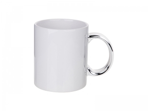 Sublimation 11oz Plated Ceramic Mug (Silver Handle)