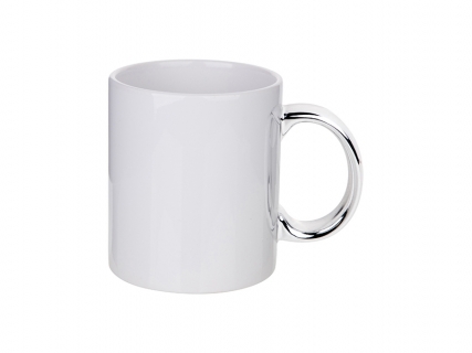 Sublimation 11oz Plated Ceramic Mug (Silver Handle)