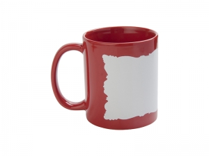 Sublimation 11oz Full Colour Mug w/ White Patch(Red,Butterfly Shaped)