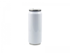 Sublimation 12oz/350ml Stainless Steel Coke Can with Straw (White)