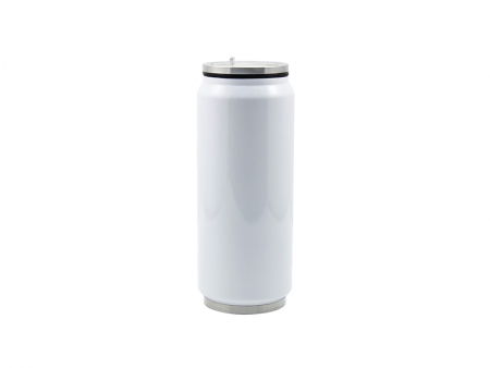 Sublimation 12oz/350ml Stainless Steel Coke Can with Straw (White)