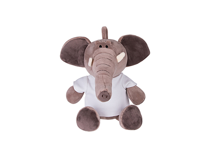 Elefante de Peluche 22cm con camiseta (Marrón)