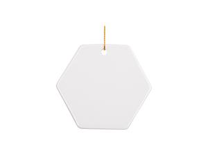 Sublimation 3&quot; Hexagon Ceramic Ornament