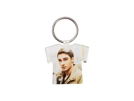 Sublimation Blanks Acrylic Keyring W/ White Tassel (Heart, 5*5*0.4