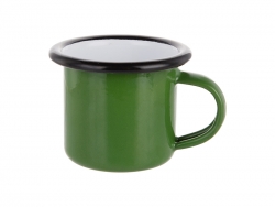 Caneca Esmaltada Verde 3oz/100ml (Borda Preto)