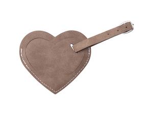 Sublimation Double Side PU Leather Luggage Tag (Gray, Heart Shape)