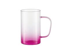 Caneca de Vidro 18oz/540ml (Transparente, Degradado Rosa)