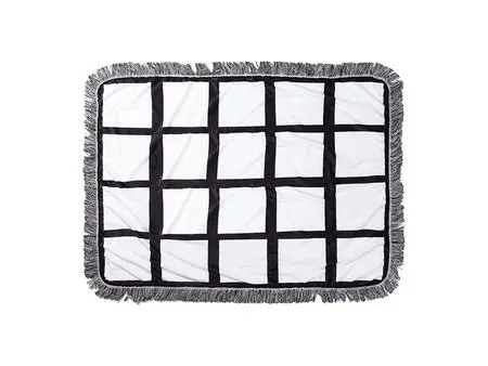 9-Panel Blank Sublimation Blanket - Black and White Tassels With White –  AllieSignature