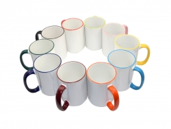 Mug blanc MAX A+ 450 ml avec anse noire Sublimation Transfert Thermique