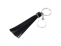 Sublimation Round Keychain w/ Long Tassel(Black)