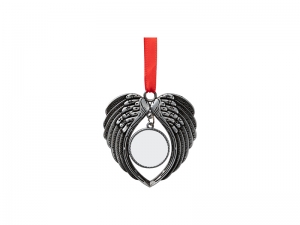 Sublimation Blank Angel Wings Metal Ornament(Silver)