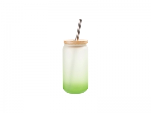 Sublimation Blanks 18oz/550ml Glass Mug Gradient Green