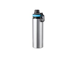 Botella Aluminio 25OZ/850ml Tapa Azul (Plateado)