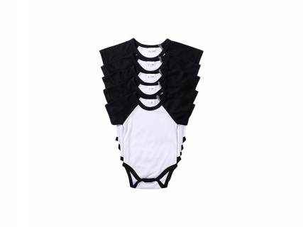 Mono Bebé Manga Corta Raglán Talla M (Negro,3-6M)