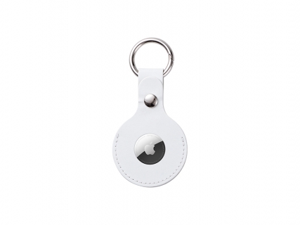 Sublimation Blanks PU AirTag Keychain Holder(White)