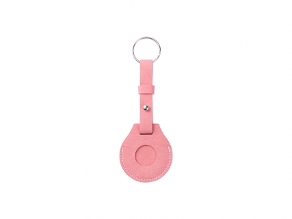 Sublimation Blanks PU AirTag Keychain Holder(Long strap,Pink)