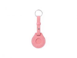 Sublimation Blanks PU AirTag Keychain Holder(Long strap,Pink)