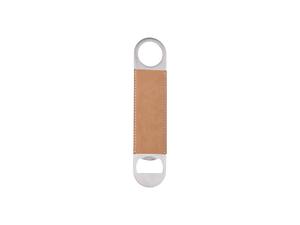 Sublimation PU Stainless Steel Bottle Opener (Brown, 17.7*4cm)