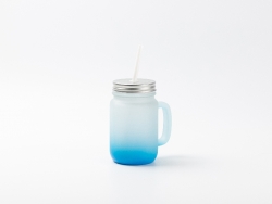 12oz/350ml Sublimation Blanks Mason Jar w/ Straw (Frosted, Gradient Color)