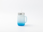 12oz/350ml Sublimation Blanks Mason Jar w/ Straw (Frosted, Gradient Color)