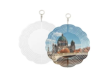 2 Pcs Sublimation Wind Spinner Blank 6inch Aluminum Hanging Wind Spinner▷