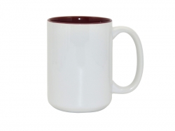 Mug blanc A+ 450 ml avec intérieur bordeaux Sublimation Transfert Thermique