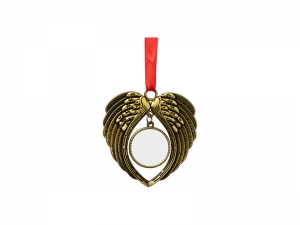 Sublimation Blank Angel Wings Metal Ornament(Gold)