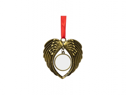Sublimation Blank Angel Wings Metal Ornament(Gold)