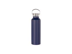 750ml/25oz Powder Coated Portable Lid Stainless Steel Bottle (Dark Blue)