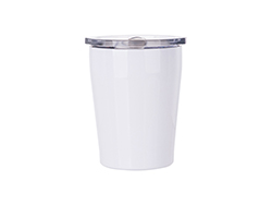 Caneca de Leite Inox 8oz/240ml com tampa de plástico (Branco)