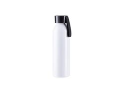 Garrafa Sport Slim Alumínio Branca 22oz/650ml com Tampa preta