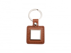 Sublimation PU Key Chain(Square, Brown)