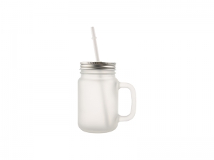 12oz/350ml Sublimation Blanks Mason Jar w/ Straw (Frosted)