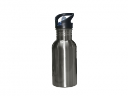 Sublimation 500ml Stainless Steel Water Bottle with Straw Top - Silver